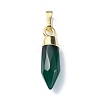 Natural Dyed & Heated Green Onyx Agate Pendants G-NH0001-02G-02-1