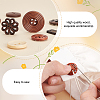 AHADERMAKER 160pcs 8 style Natural Wooden Buttons BUTT-GA0001-06-3