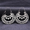 Non-Tarnish 304 Stainless Steel Hollow Flower Hoop Earrings EJEW-P248-01P-1