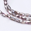 Electroplate Transparent Glass Beads Strands EGLA-E048-I02-3