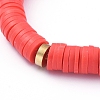 Handmade Polymer Clay Heishi Bead Stretch Bracelets BJEW-JB05095-4