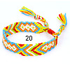 Cotton Braided Rhombus Pattern Cord Bracelet FIND-PW0013-003A-20-1