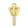 Brass Micro Pave Clear Cubic Zirconia Pendants KK-L238-22G-1