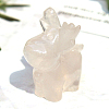 Christmas Natural Quartz Crystal Carved Healing Deer Figurines WG18412-04-1