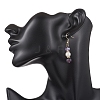 Round Natural Amethyst Dangle Earrings EJEW-JE06778-03-4