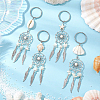 2 Sets Tibetan Style Alloy with Natural Shell & Synthetic Turquoise Keychains KEYC-SP0001-33-3