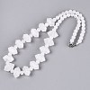 Natural Quartz Crystal Round & Cone Beaded Necklaces NJEW-N064-03O-2