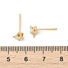 SHEGRACE Brass Clear Cubic Zirconia Square Stud Earring Findings XGR0103G-115G-3