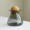 Small Colored Glass Storage Container with Ball Cork Lid PW-WG35653-02-1