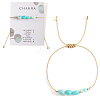 Chakra Adjustable Natural Amazonite Bead Braided Bead Bracelets UY1901-4-1