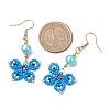 Glass Dangle Earrings EJEW-MZ00259-03-3