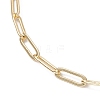 Brass Paperclip Chain Oval Virgin Mary Pendant Necklaces for Women NJEW-JN05117-5