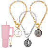 Flat Round with Letter Alloy Enamel Wine Glass Charms AJEW-AB00184-10-1