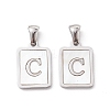 304 Stainless Steel Pave Shell Pendants STAS-G327-01P-C-1
