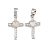 Brass Micro Pave Clear Cubic Zirconia Pendants CU-CBAA571-17P-1