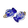 Handmade Dichroic Foil Lampwork Pendants X2-DICH-G001-01G-08-2