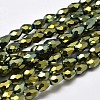 Faceted Teardrop Full Plated Electroplate Glass Beads Strands X-EGLA-J132-FP05-1