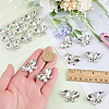 Platinum Tone Alloy Rhinestone Butterfly Cabochons DIY-FG0009-98B-3
