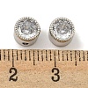 Brass Micro Pave Clear Cubic Zirconia European Beads KK-P275-26P-3