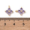 SHEGRACE Brass Cubic Zirconia Charms XGRQ4H136-680G-B-3