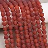 Frosted Natural Red Agate Beads Strands LS-G-F372-8mm-01-5