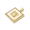 Brass Micro Pave Clear Cubic Zirconia Pendants KK-A221-26G-01-2
