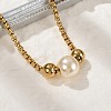 304 Stainless Steel Box Chain Necklaces for Women NJEW-Z055-04G-3