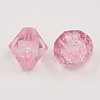 Faceted Bicone Transparent Acrylic Beads DBB16MM02-1