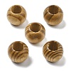 Pine Wood European Beads WOOD-G023-12-1