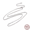 Anti-Tarnish Rhodium Plated 925 Sterling Silver Cable Chains Necklace for Women STER-I021-09P-5