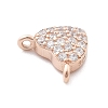 925 Sterling Silver Micro Pave Clear Cubic Zirconia Heart Charms STER-A034-01RG-2