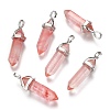 Cherry Quartz Glass Pointed Pendants G-F295-03E-1