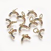 Brass Cubic Zirconia Charms LS-ZIRC-E162-14G-2