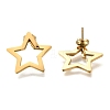 Ion Plating(IP) 304 Stainless Steel Hollow Star Stud Earrings EJEW-C118-06A-1