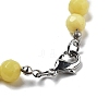 8mm Faceted Round Natural Butter Jade Beaded Necklaces NJEW-F327-01A-03-3