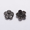 Brass Micro Pave Cubic Zirconia Bead Cap ZIRC-G122-50-RS-2