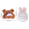 2Pcs 2 Styles Cute Cotton Warm Rabbit & Bear Hat AJEW-GL0002-57-2