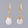 Natural Baroque Pearl Keshi Pearl Dangle Earrings X-EJEW-JE03527-1