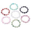 7Pcs 7 Colors Cross Acrylic Beads Stretch Bracelets for Women Men BJEW-JB11434-2