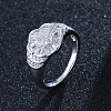 Brass Micro Cubic Zirconia Finger Rings FS-WG10423-03-1