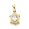 Brass Micro Pave Cubic Zirconia Pendants KK-G519-18G-03-1