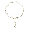 Brass Micro Pave Cubic Zirconia Dangle Stud Earrings & Chain Necklace Sets SJEW-JS01323-6