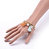 Brass Beads Stretch Bracelets BJEW-JB04056-5