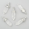 Natural Quartz Crystal Double Terminated Pointed Pendants X-G-F295-05P-1