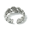 304 Stainless Steel Open Cuff Ring RJEW-L110-030P-3
