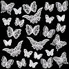 40Pcs 8 Styles Polyester Butterfly DIY-SP0006-25-1