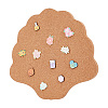 Shell Shape Wall Mounted Brooch Jewelry Display Cork Tray AJEW-WH0433-01B-1