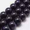 Synthetic Blue Goldstone Beads Strands G-N0178-03-12mm-1