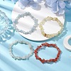 12 Constellation Natural Mixed Gemstone Chip Beaded Stretch Bracelets Sets for Women Men BJEW-JB10264-05-5