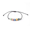 Bohemian Adjustable Handmade Dyed Natuarl Lava Rock Braided Bead Bracelets for Women RX0209-6-1